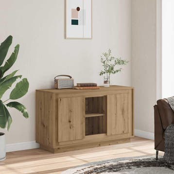 vidaXL Dressoir 102x35x60 cm bewerkt hout artisanaal, Huis en Inrichting, Kasten | Dressoirs, Verzenden, Nieuw, Overige houtsoorten