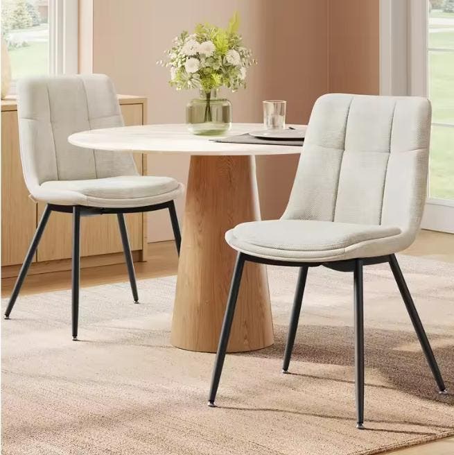 Set van 2 Chenille Eetkamerstoelen – Comfortabel en Stevig, Huis en Inrichting, Stoelen, Nieuw, Verzenden
