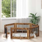 vidaXL Hondenhekje met standaards 6 pcs Oud hout 100 x 60 cm, Verzenden, Nieuw