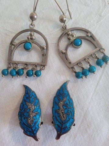 Turquoise - Zilver - 2-delige sieradenset