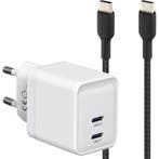 GaN Snellader met dubbele USB C Poort + Stevige USB-C Kabel, Ophalen of Verzenden, Nieuw