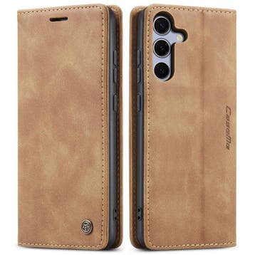 CaseMe book case leer - Samsung Galaxy S25+ - licht bruin, Verzenden, Nieuw