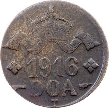Duits Oost-Afrika. Wilhelm II. 20 Heller 1916 / Tabora, Postzegels en Munten