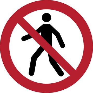 Pictogram bordje Geen doorgang, Ø 100 mm, rood  -  Rood  -, Verzenden