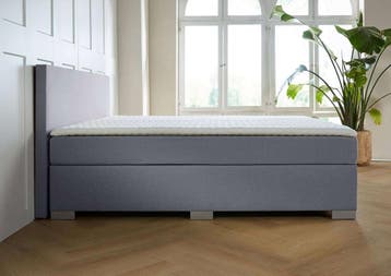 ACTIE! Boxspring Barcelona 160 200 Grijs, Verzenden, 200 cm, 160 cm, Nieuw