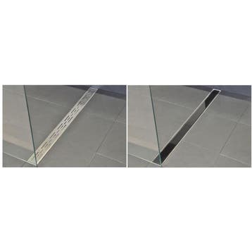 Wiesbaden Glasrooster voor Douchegoot - 60x7cm - Glanzend, Ophalen of Verzenden, Nieuw, Rvs