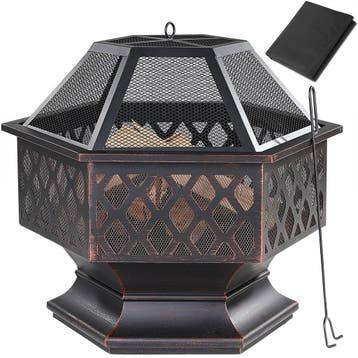 Vuurkorf Zeshoekig incl Deksel (Barbecue-Vuurkorf), Verzenden, Nieuw