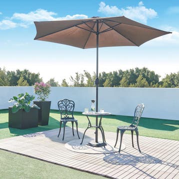 Bistroset Lupsam tuinset 3-delig donkergrijs met groene pati, Verzenden, Nieuw