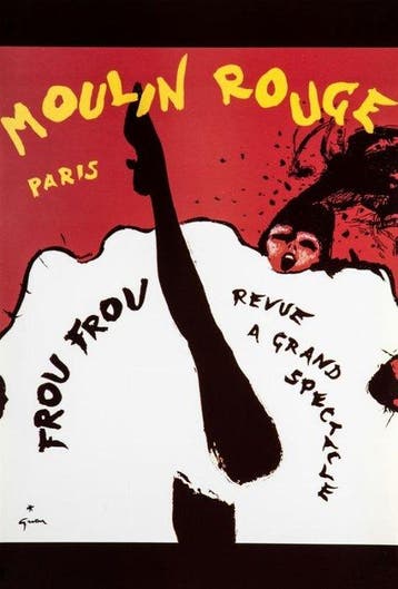 René Gruau - MOULIN ROUGE - FROU FROU - Jaren 1980