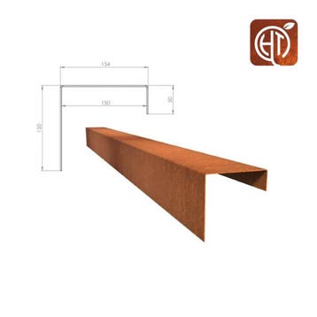 Cortenstaal u-profiel 300x15,4x15cm, Overige materialen, Minder dan 25 cm, Border, Minder dan 25 cm