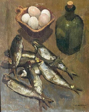 Paul van Eeden (1907-1996) - Stilleven met vissen, Antiek en Kunst, Kunst | Schilderijen | Klassiek