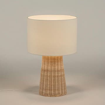 Rietveld-Tafellampen-Wit, Naturel-Stof, Rotan, Verzenden, Nieuw
