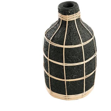 Bazar Bizar De Whoopy Vaas - Zwart Naturel - L - Ongebruikt, Ophalen of Verzenden, Zo goed als nieuw, Zwart, Overige materialen