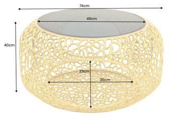 Salontafel SPIN 75 cm, gehard zwart glazen onderstel,, Huis en Inrichting, Tafels | Salontafels, Ophalen of Verzenden, Nieuw