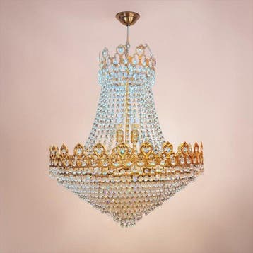 Plafondlamp - Messing, Kristal - Luxe-spin, Nieuw