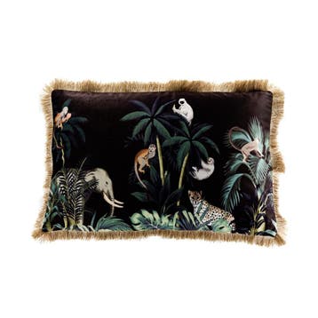 kussen fluweel jungle olifant gouden franjes 40x60cm*, Huis en Inrichting, Verzenden, Nieuw