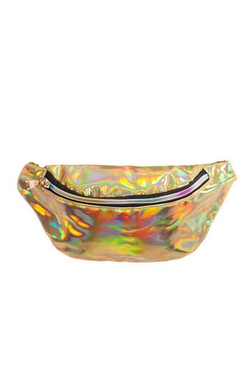 KIMU® Heuptasje Goud Klein Holografisch Iridescent Twee Vakk, Ophalen of Verzenden, Nieuw, Overige kleuren, Overige typen