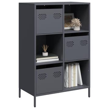 vidaXL buffetkast 68x39x103,5 cm staal antracietkleurig, Huis en Inrichting, Minder dan 50 cm, Verzenden, 100 tot 150 cm, Nieuw