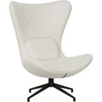 Leren draaifauteuil Soul - Toledo Purewhite (wit) -, Bohemian, Modern, Scandinavisch, Nieuw, Ophalen of Verzenden, 75 tot 100 cm