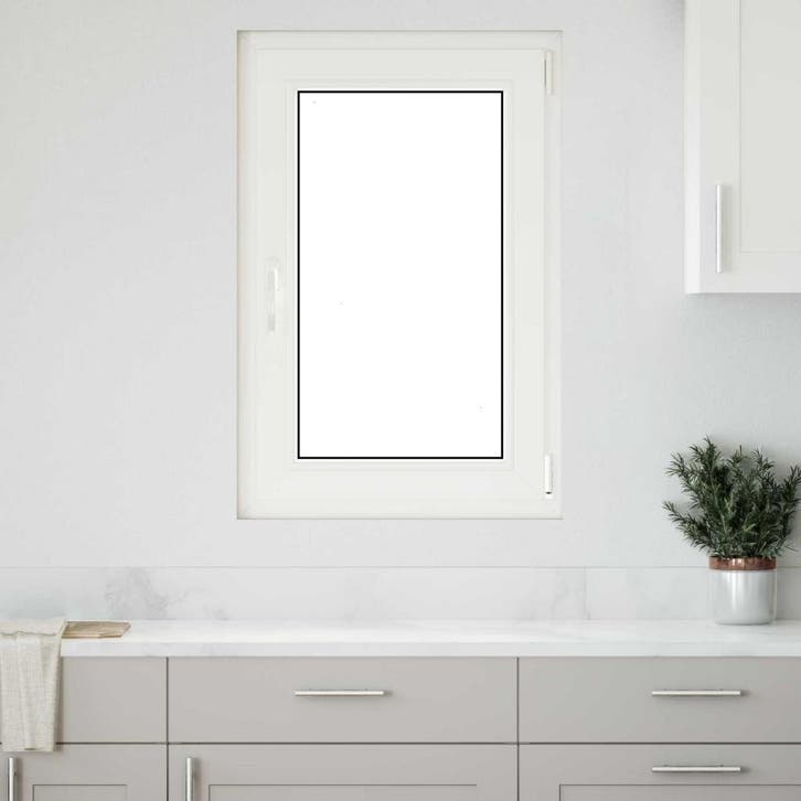 vidaXL Kelderraam RISOR 60 x 100 cm PVC en glas Wit, Doe-het-zelf en Verbouw, Glas en Ramen, Nieuw, Verzenden