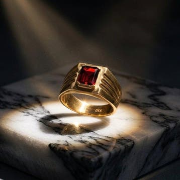 Zonder minimumprijs - Ring 18-karaats goudlaag, Zilver, Nieuw