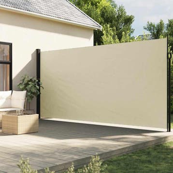 vidaXL Windscherm uittrekbaar 200x500 cm crèmekleurig, Verzenden, Nieuw