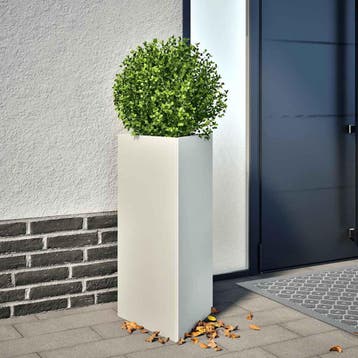 vidaXL Plantenbakken 2 st driehoek 40x34,5x75 cm staal wit, Verzenden, Nieuw, Metaal
