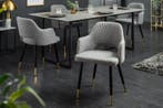 Elegante stoel PARIS lichtgrijs met decoratieve stiksels en, Ophalen of Verzenden, Nieuw