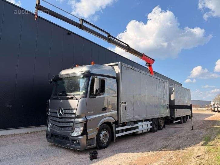 MERCEDES-BENZ ACTROS 2645 SCHUIFZEILEN + KRAAN..., Auto's, Vrachtwagens, Ophalen