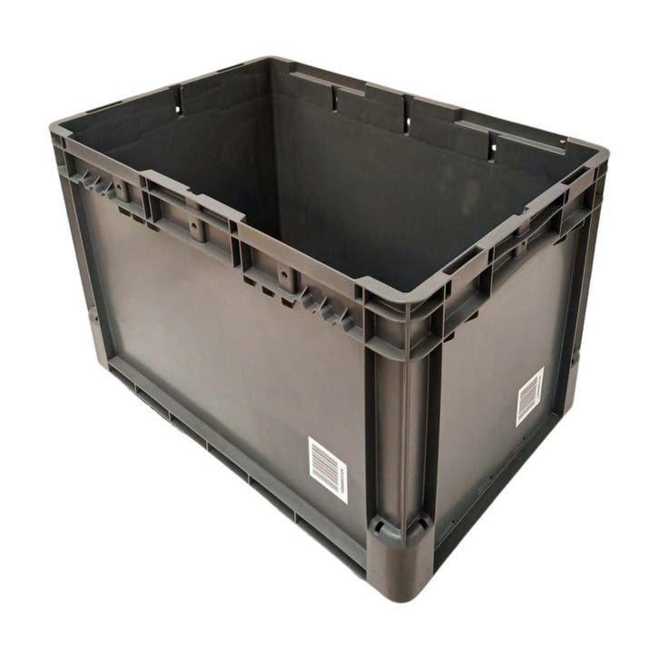 Stapelbak, 600x400x400 mm, euronorm, grijs kunststof,, Doe-het-zelf en Verbouw, Kratten en Dozen, 40 tot 60 cm, 50 tot 75 cm, Gebruikt