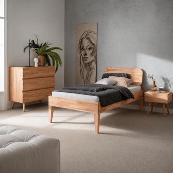 Van Schaik Nordic Oak Massief Houten Bed 1-Persoons - 120 x, Nieuw