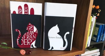 Moses Libri_x Boekensteunen Kat Staal Zwart 2 Stuks, Ophalen of Verzenden, Zo goed als nieuw