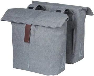 Dubbele fietstas Basil City - 28-32 liter - Grey Melee, Verzenden, Nieuw