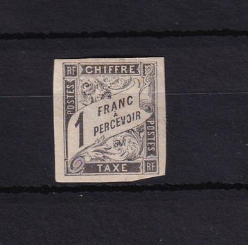 Franse kolonie 1884 - ondertekend Brun, belasting 1 f zwart, Gestempeld