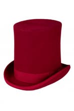 Luxe Hoge Hoed Rood Extra Hoog Model 59 100% Wol Heren Dames, Ophalen of Verzenden, Nieuw