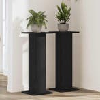 vidaXL Plantenstandaard 2 pcs Zwart Eiken 30 x 30 x 80 cm, Muziek en Instrumenten, Standaards, Verzenden, Nieuw