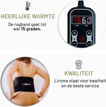 2dekans | LIROMA® Draagbare Infrarood Rugband - Onderrug,, Ophalen of Verzenden, Zo goed als nieuw