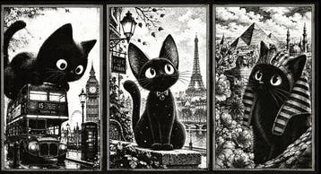 Æ (XX-XXI) - Set of 3 – “Jiji: Three Cities, Nine Lives”, Spelcomputers en Games, Nieuw