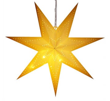Kerstster Papier LED Crème Ø60cm 7 Punten Gaatjes, Diversen, Kerst, Verzenden, Nieuw