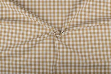 Brabants bont stof camelbruin wit geruit - 10mm geruit, Bruin, 120 cm of meer, Ophalen of Verzenden, Katoen