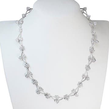 Halsketting - 18 karaat Witgoud - 4.20ct. tw. Diamant, Nieuw