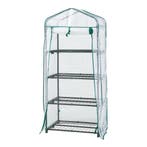 [en.casa] Tuinkas Chaam foliekas 158x69x49 cm wit, Tuin en Terras, Tuinhuizen, Verzenden, Nieuw