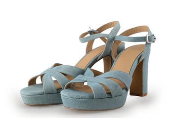 Manfield Sandalen in maat 38 Blauw, Sandalen of Muiltjes, Zo goed als nieuw, Manfield, Verzenden