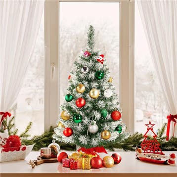 2dekans | Yaheetech Tafelkerstboom - Sneeuw – 48 x 48 x 90, Ophalen of Verzenden, Zo goed als nieuw