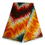 Afrikaanse stof - Oranje / Groene Tie Dye - Polycotton - 1 y, Ophalen of Verzenden, Nieuw