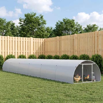 vidaXL Kippenhok zilver 1200 x 150 x 100 cm Gegalvaniseerd, Dieren en Toebehoren, Verzenden, Nieuw