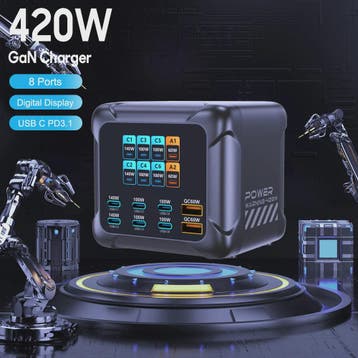 420W GaN Snellader met PD3.1: 140W USB-C Laadstation voor La, Verzenden, Nieuw