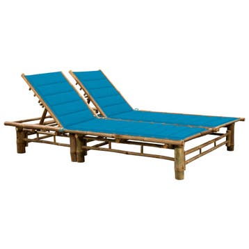 vidaXL Ligbed 2-persoons met kussens bamboe, Tuin en Terras, Verzenden, Nieuw