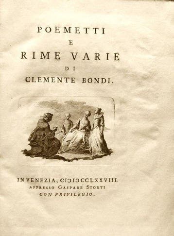 Bondi Clemente. - Poemetti e Rime Varie. Prima Edizione. -, Antiek en Kunst