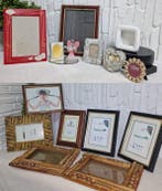 Themacollectie - 14 vintage fotolijsten – houten, bamboe,, Antiek en Kunst